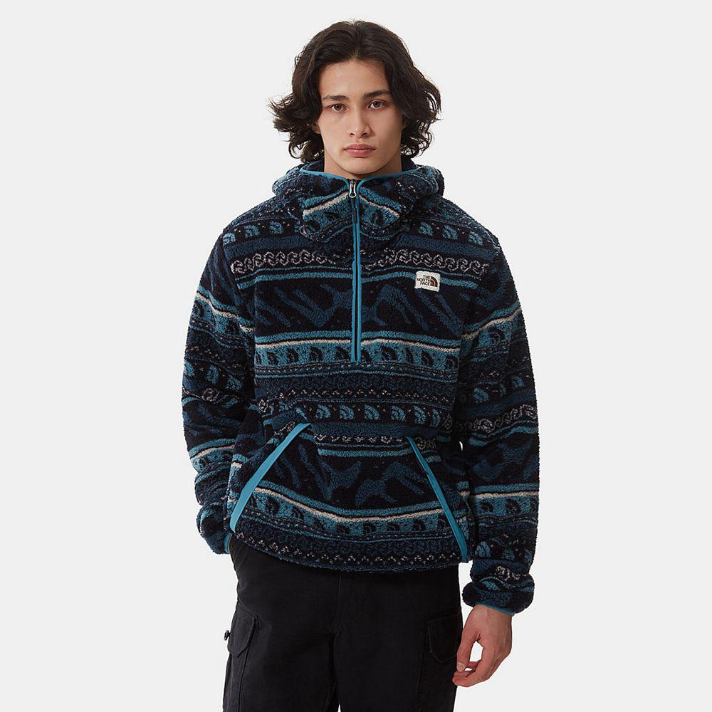 The North Face Campshire Printed Ανδρικα Φούτερ Hoodie - Σκουρο Μπλε (ZXLF63501)
